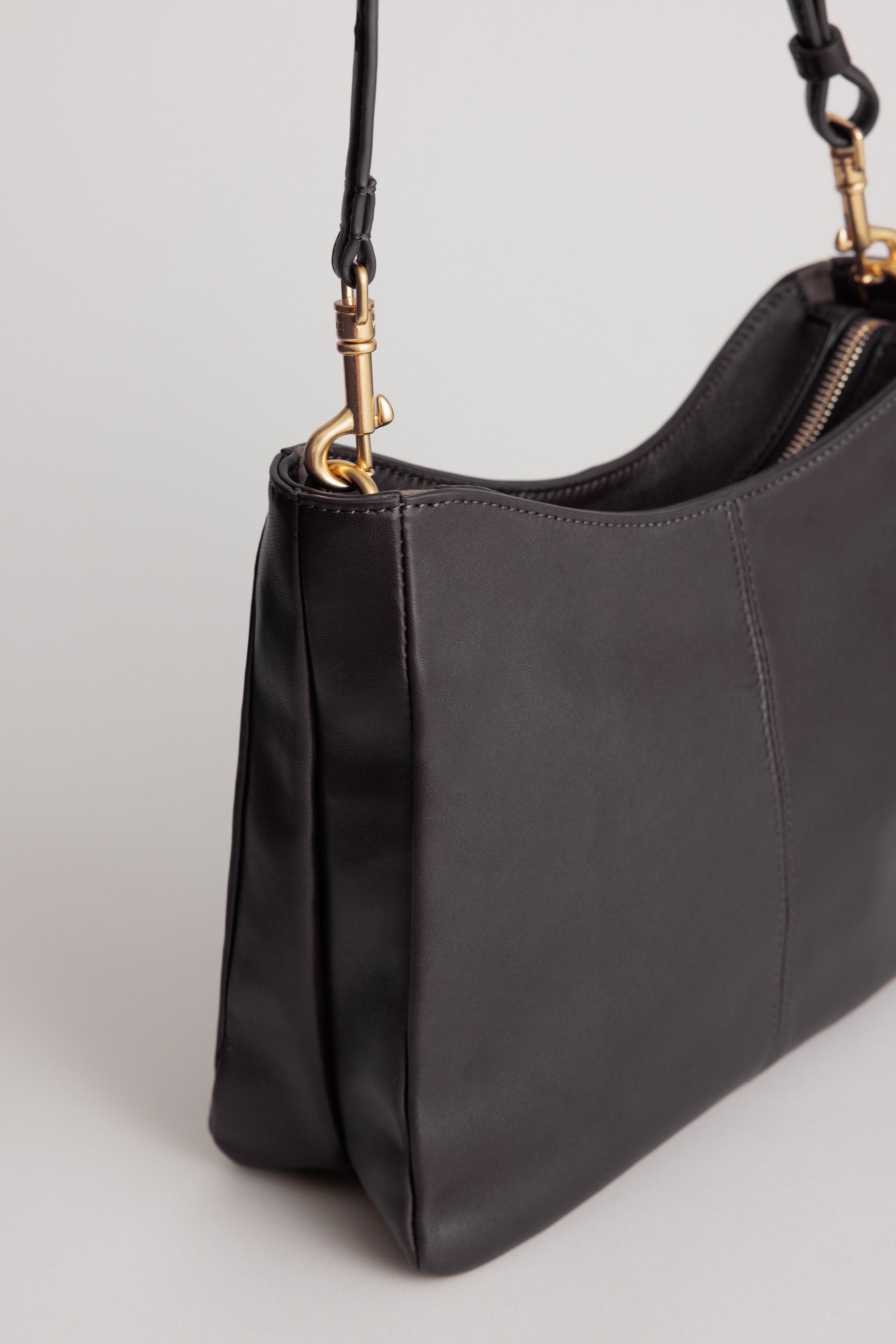 Joan Bag in Americano Lambskin close-up view showing twin panelling and custom hardware