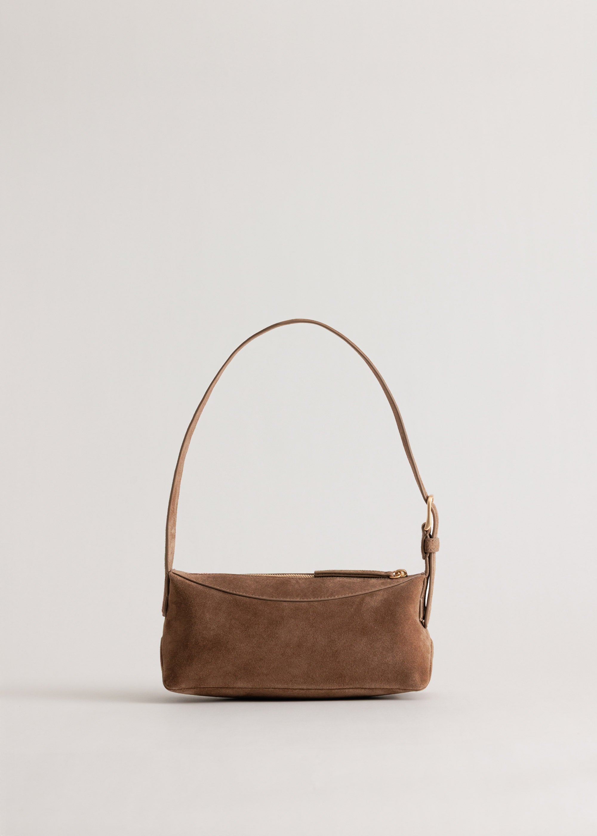 Bobby | Shoulder Bag in Sand Stone Suede | Yu Mei