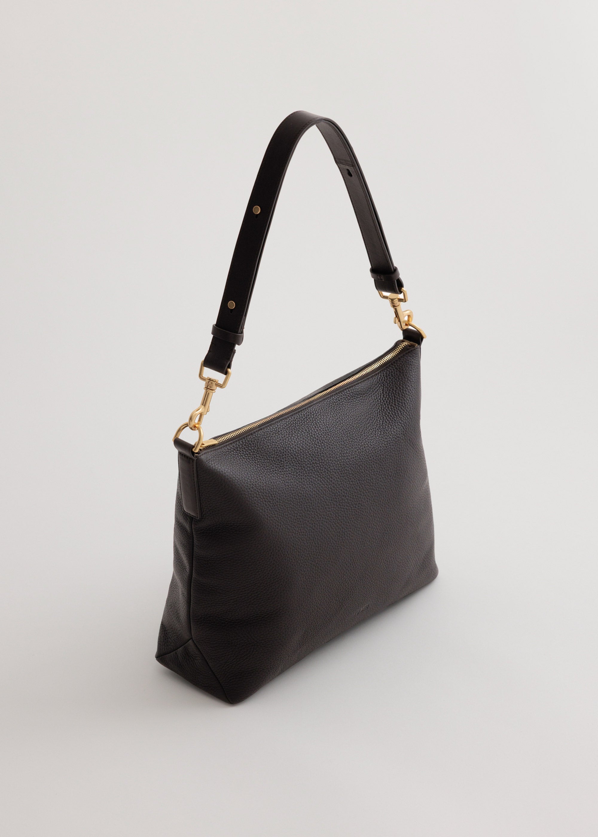 Braidy Bag in Americano Deer Nappa angle view showing adjustable cross-body strap