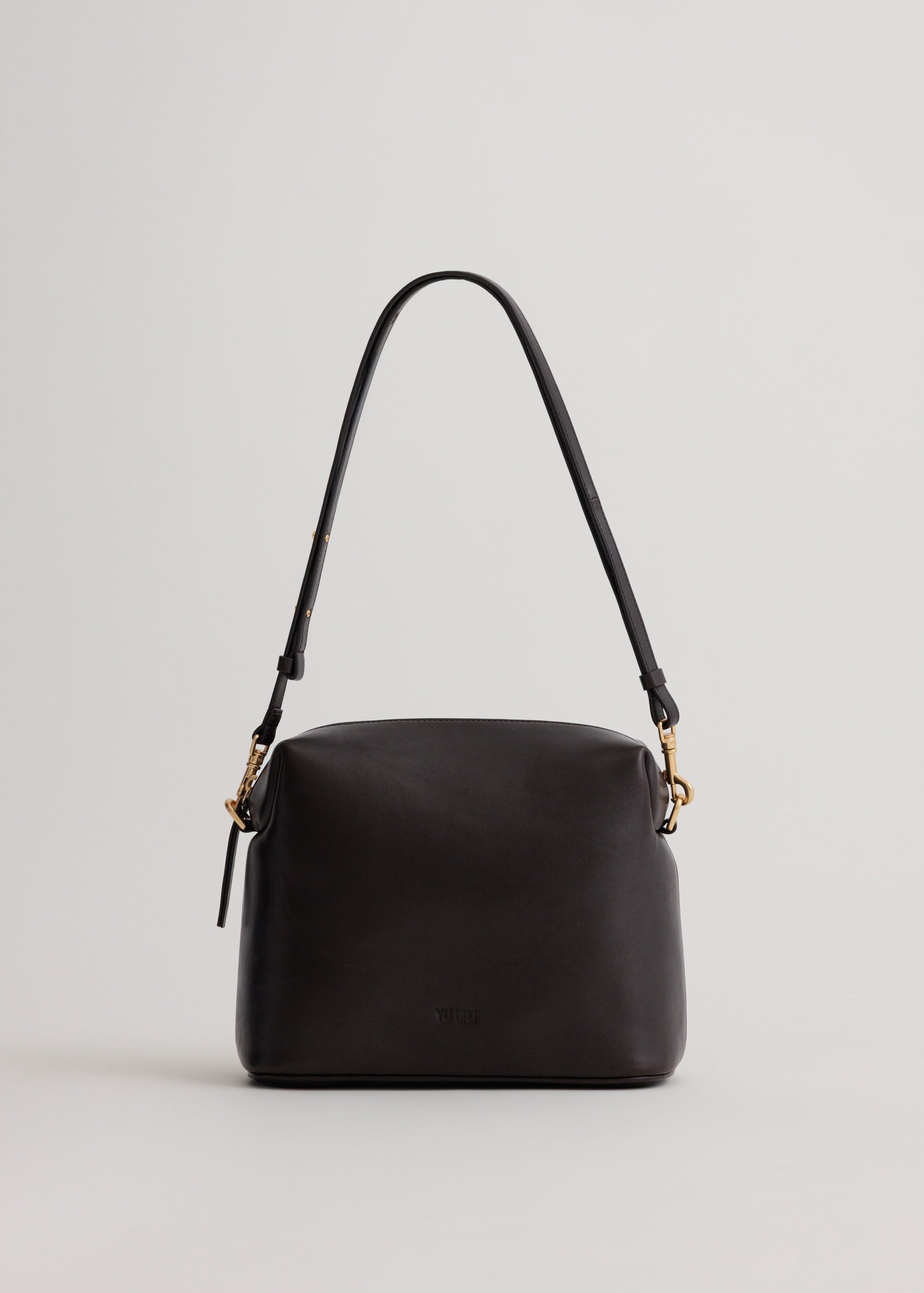 Ch'lita Bag in Americano Lambskin front view showing adjustable cross-body strap