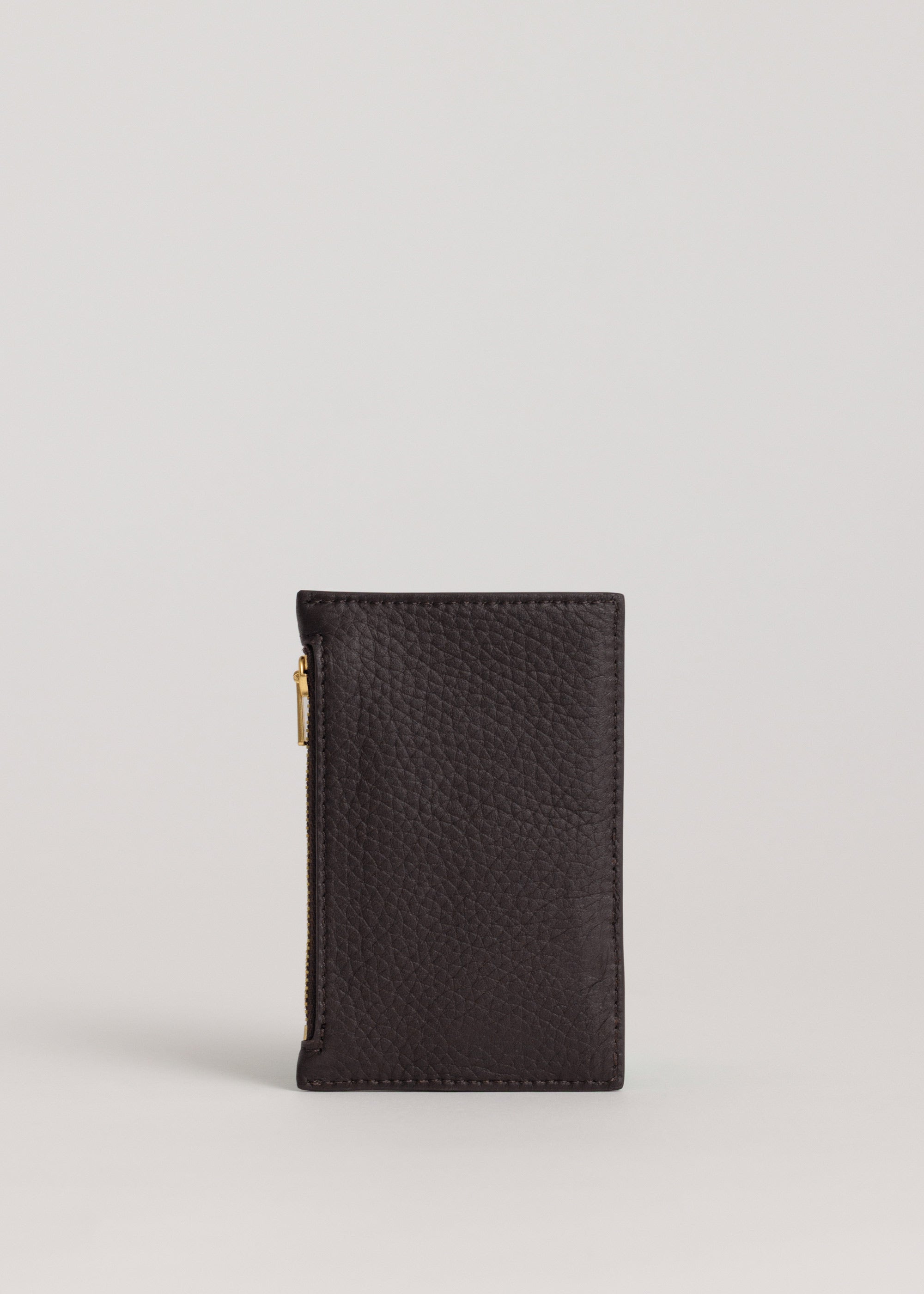 Frank Cardholder in Americano deer nappa back view showing leather grain