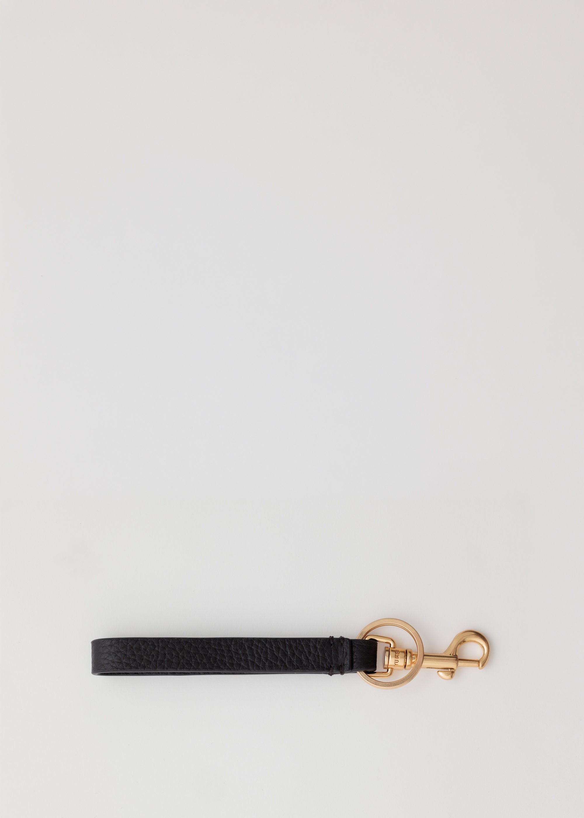 Key Fob in Americano Deer Nappa back view showing solid brass key ring