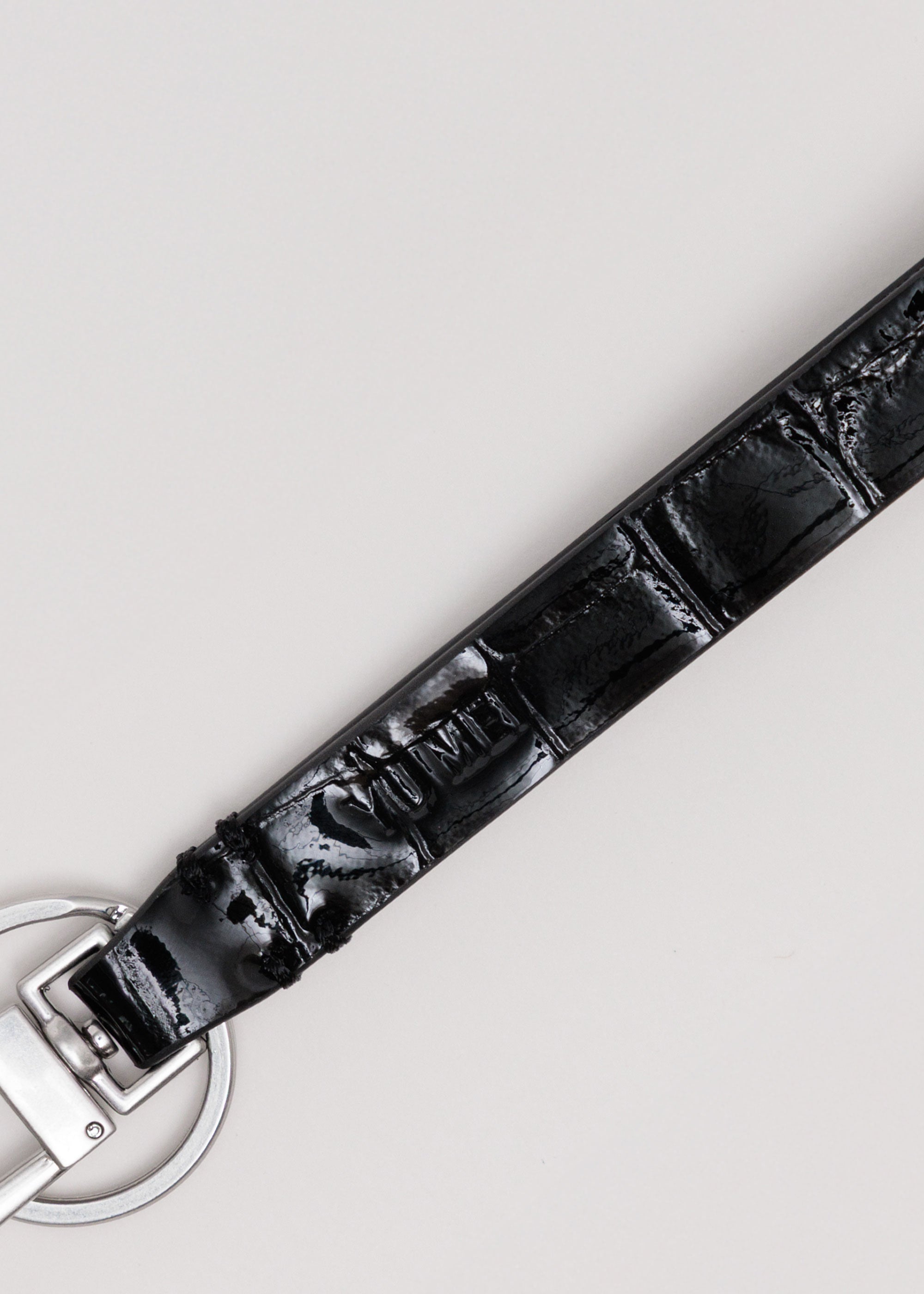Key Fob in Black Croc | Yu Mei