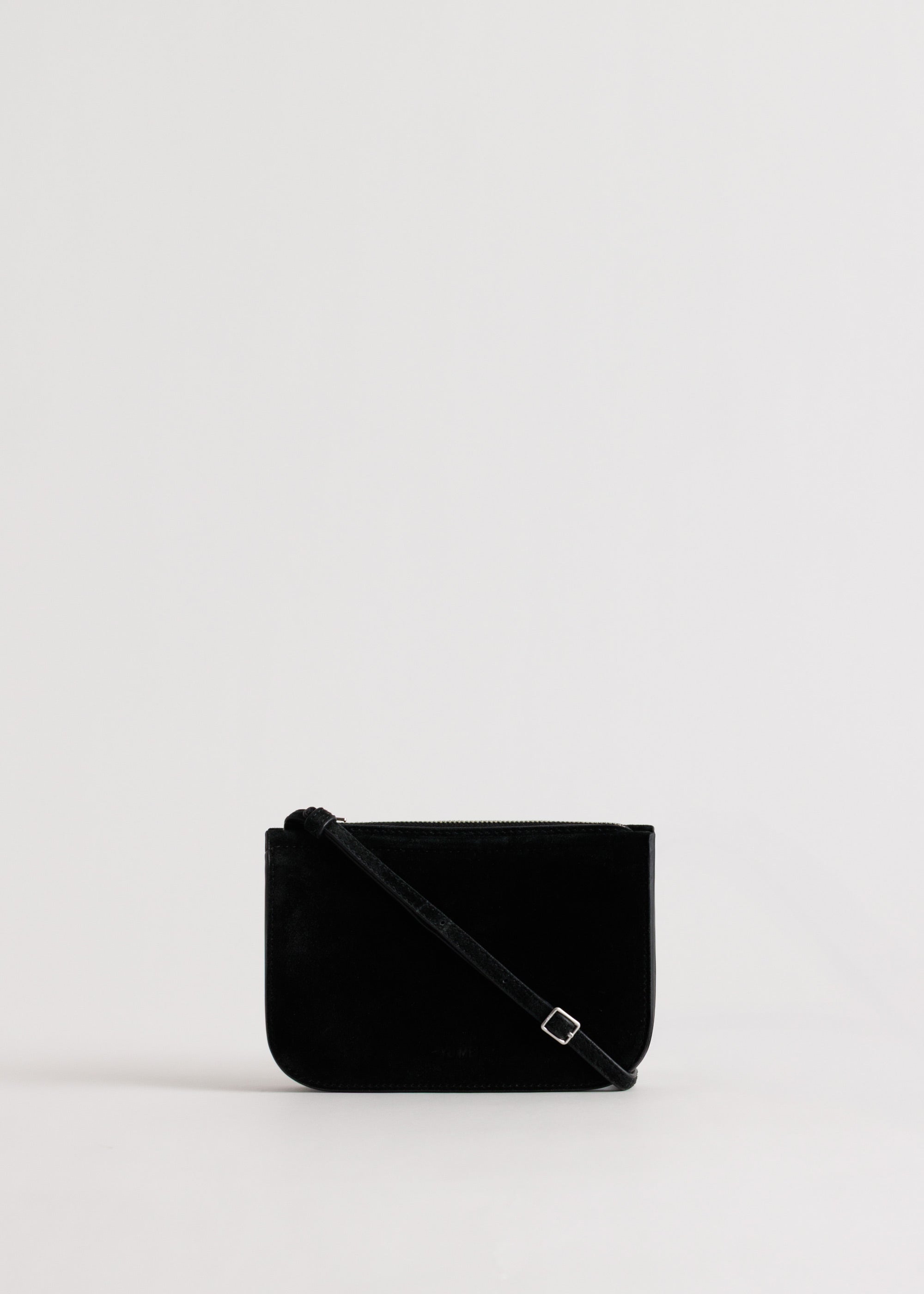 Vi Cross-Body Bag in Black Suede | Yu Mei