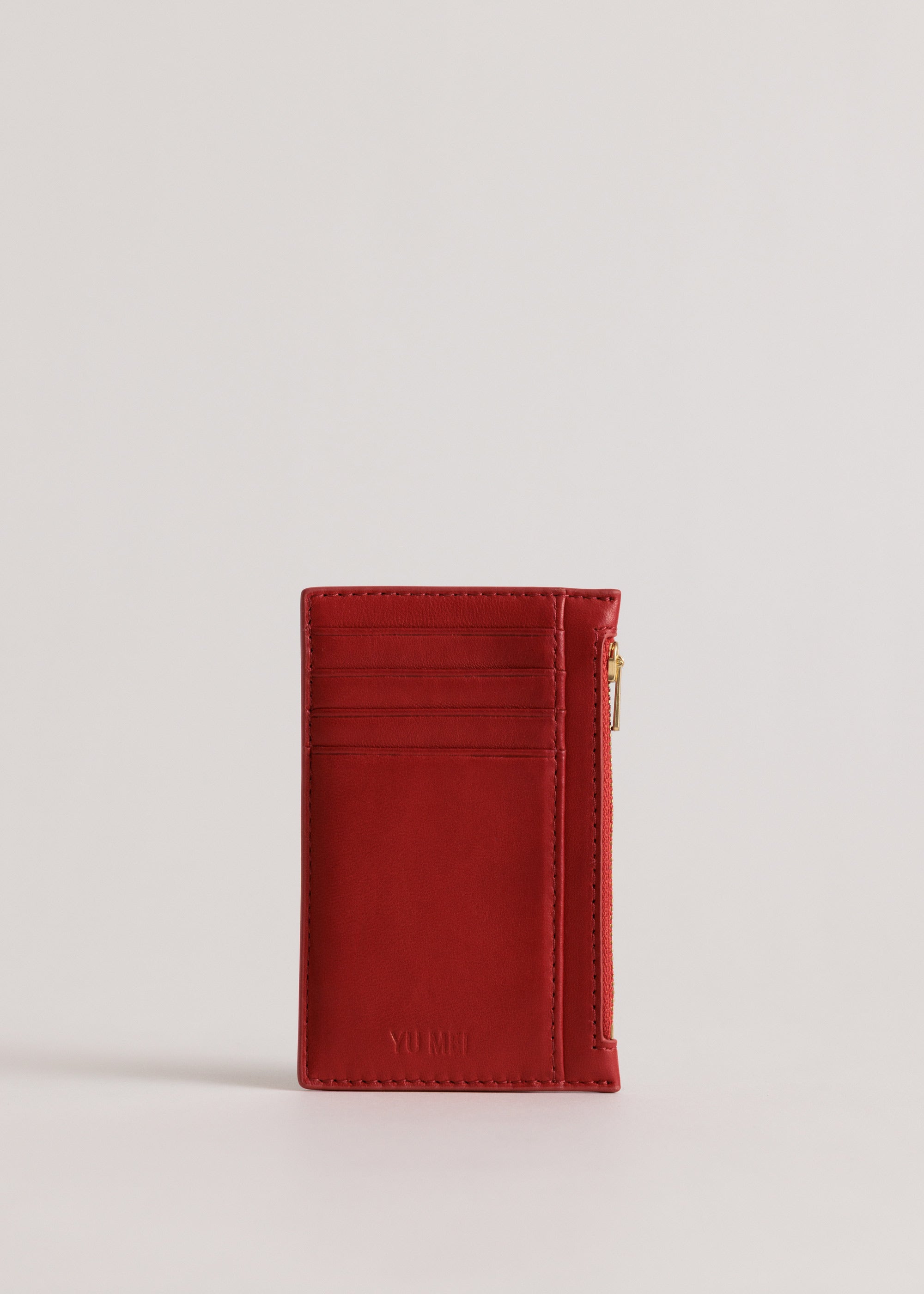 Frank Cardholder in Lobster Red Lambskin front view