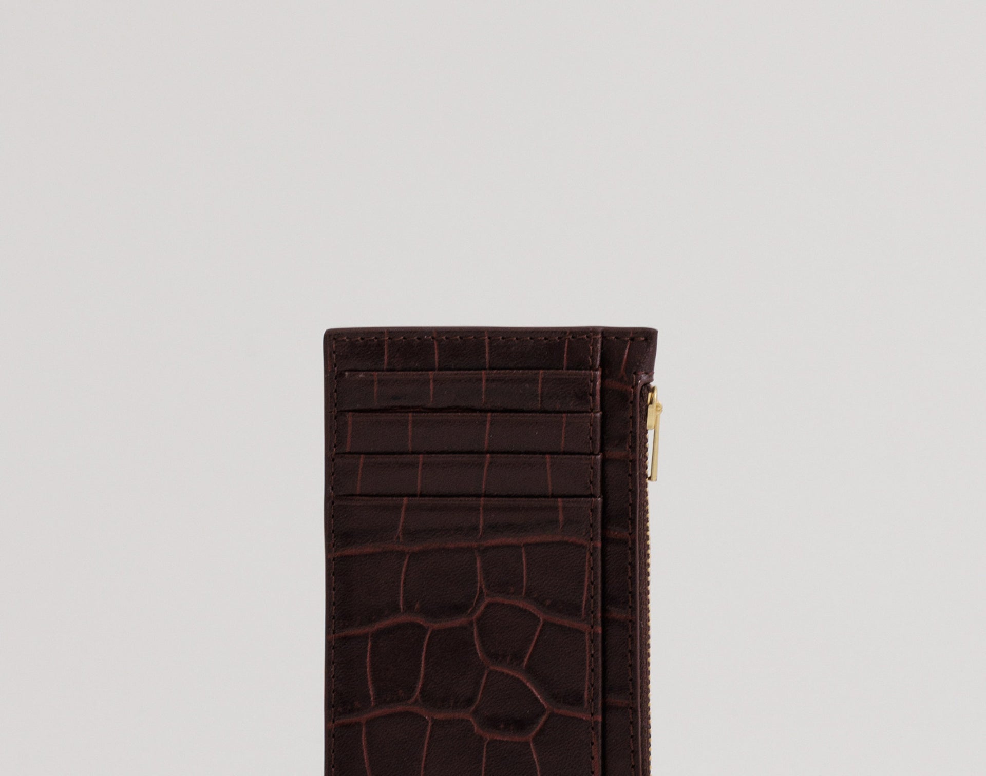 Frank Cardholder in Fire Croc front view showing multiple card slots