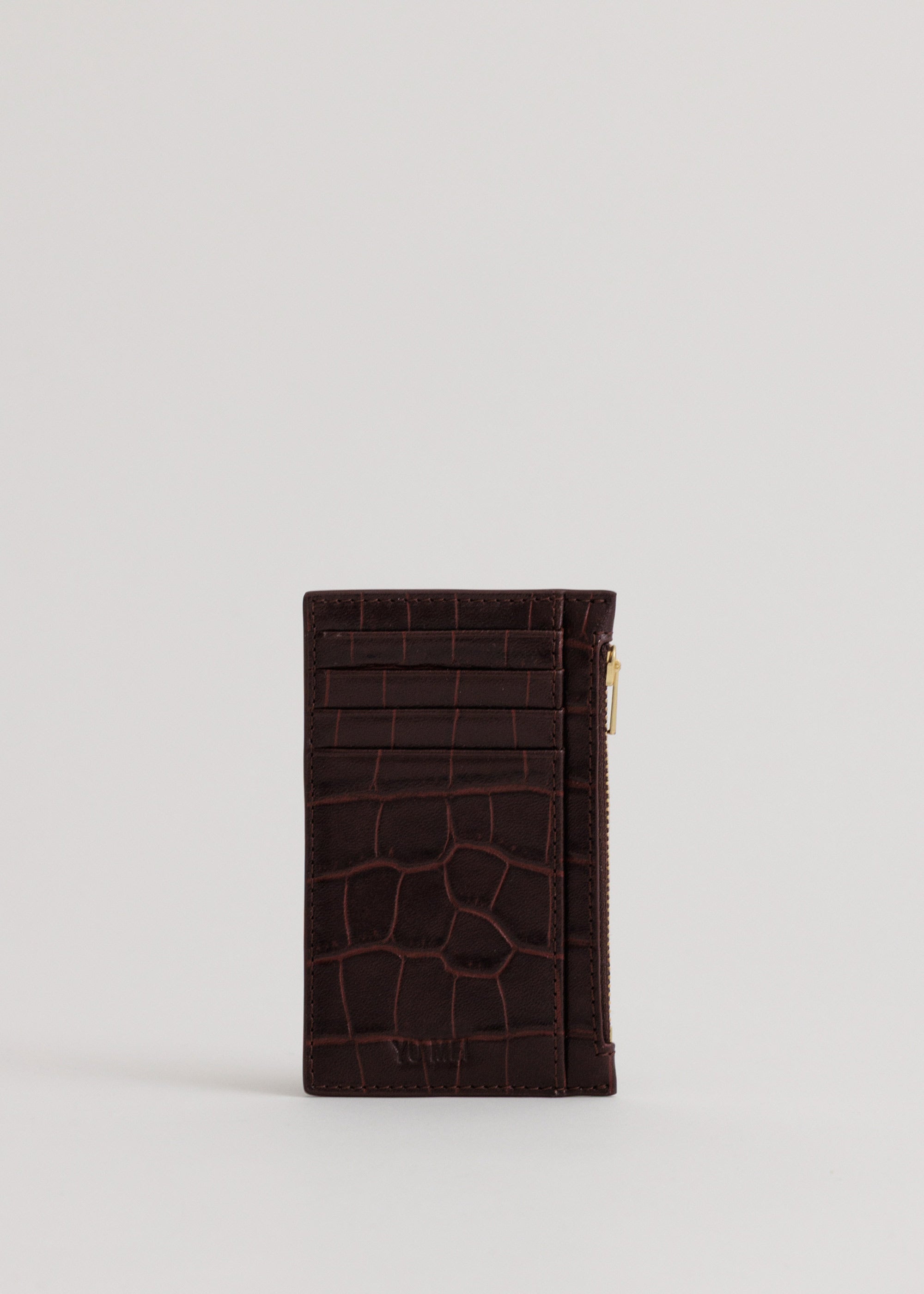 Frank Cardholder in Fire Croc front view showing multiple card slots