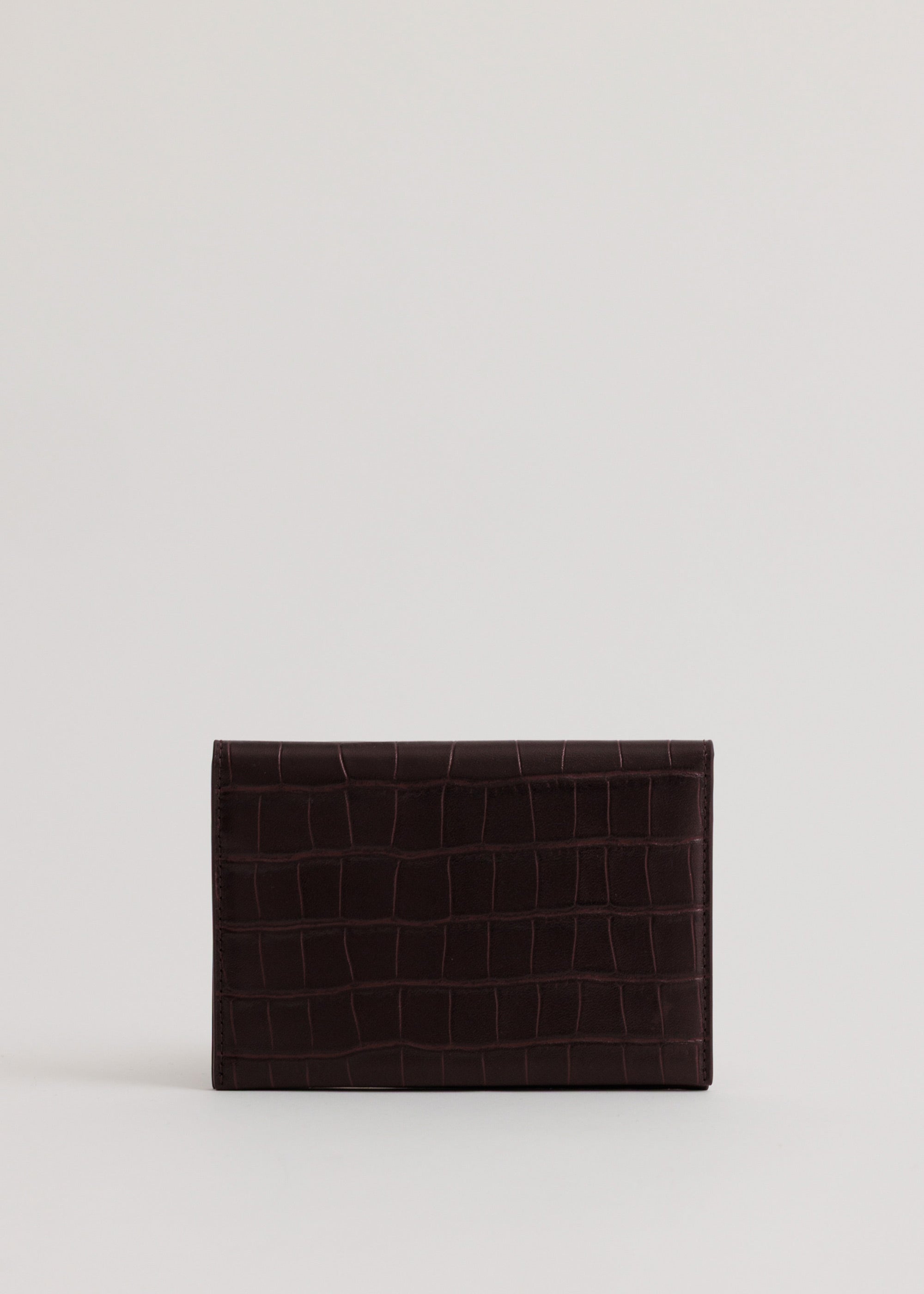 Jessie Folio in Fire Croc back view showing premium croc embossed exterior