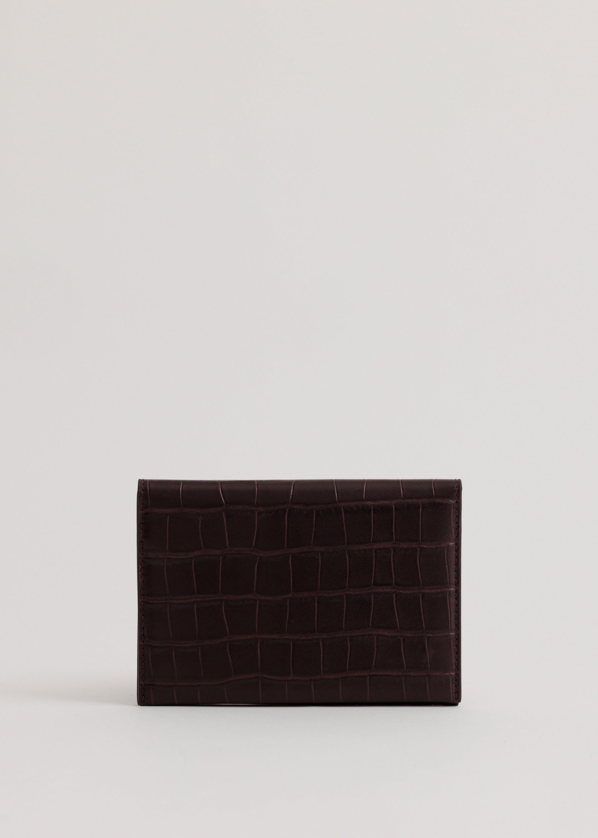 Jessie Folio in Fire Croc back view showing premium croc embossed exterior