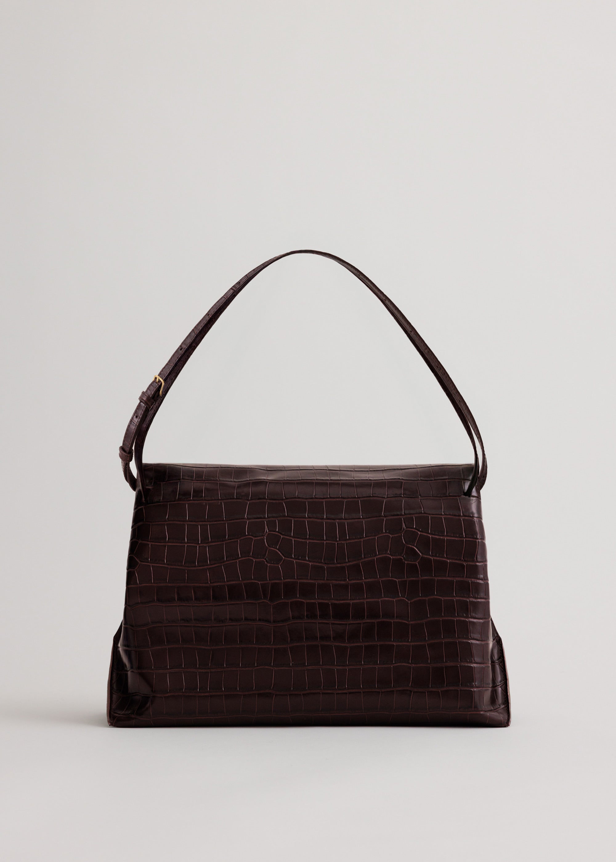 Pania Bag in Fire Croc back view showing premium croc embossed exterior