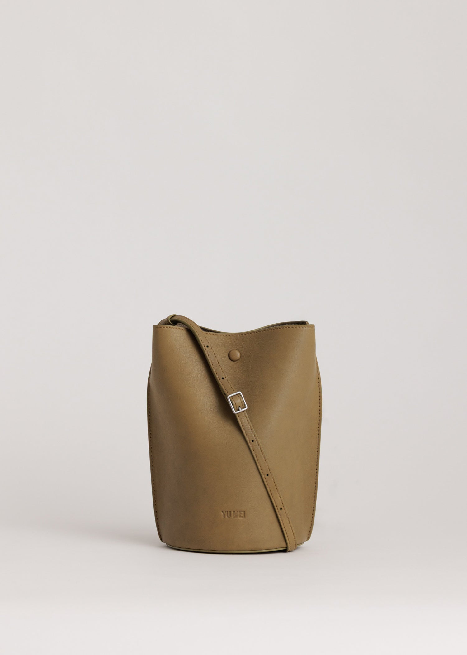 Phoebe Bucket in Jade Lambskin - front view