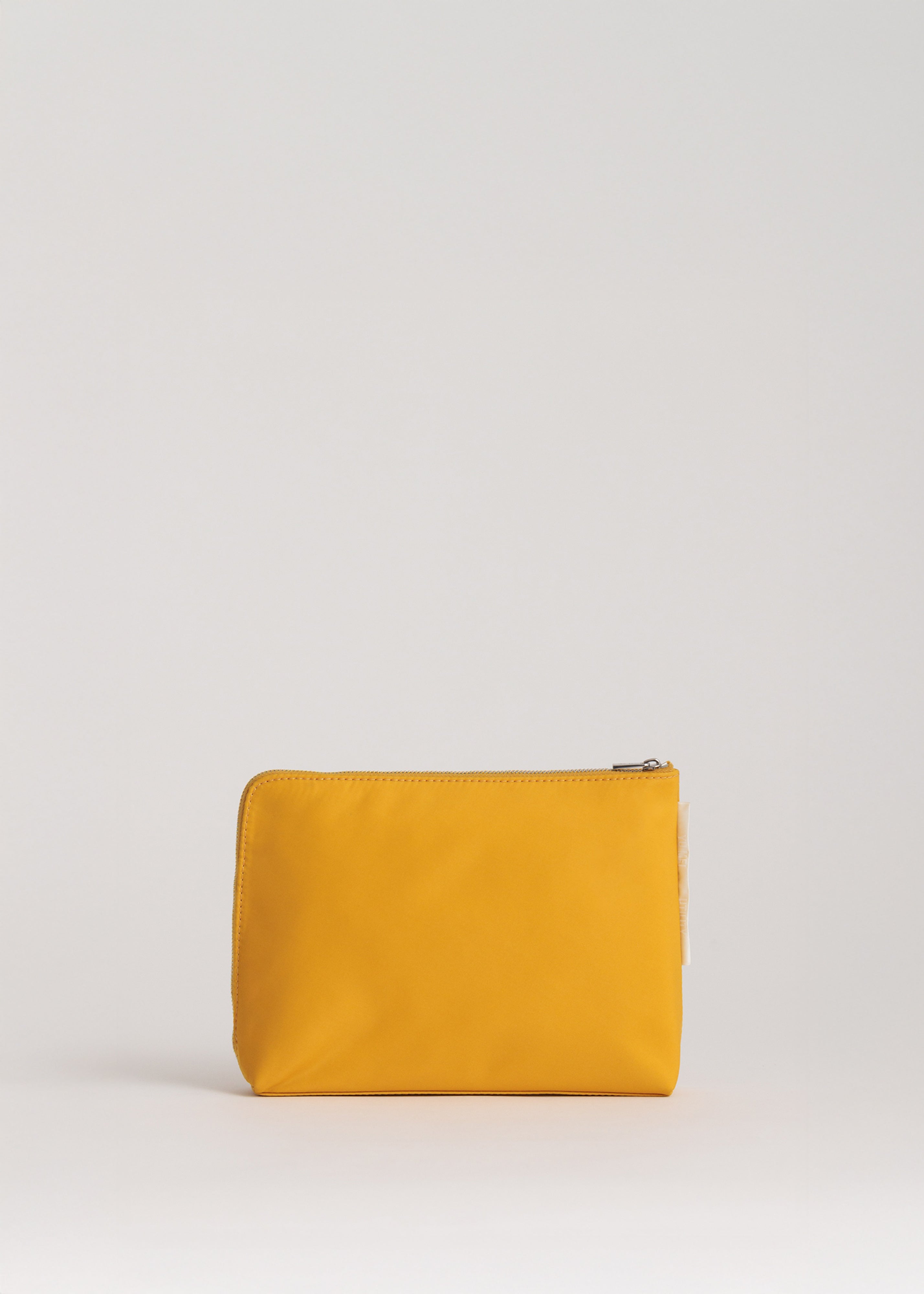 Pouch in Honey ECONYL® regenerated nylon - front view